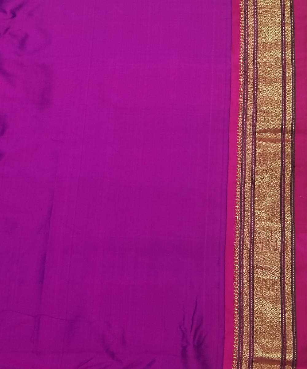 Handwoven purple magenta silk paithani saree