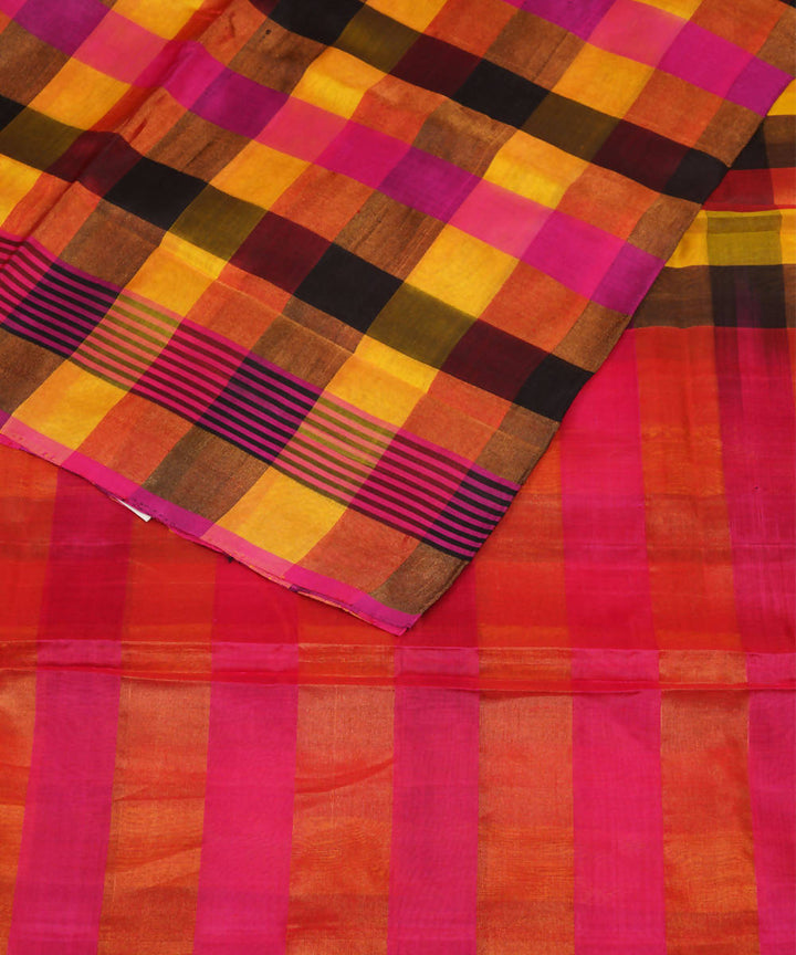 Handwoven multicolor Uppada Silk Saree