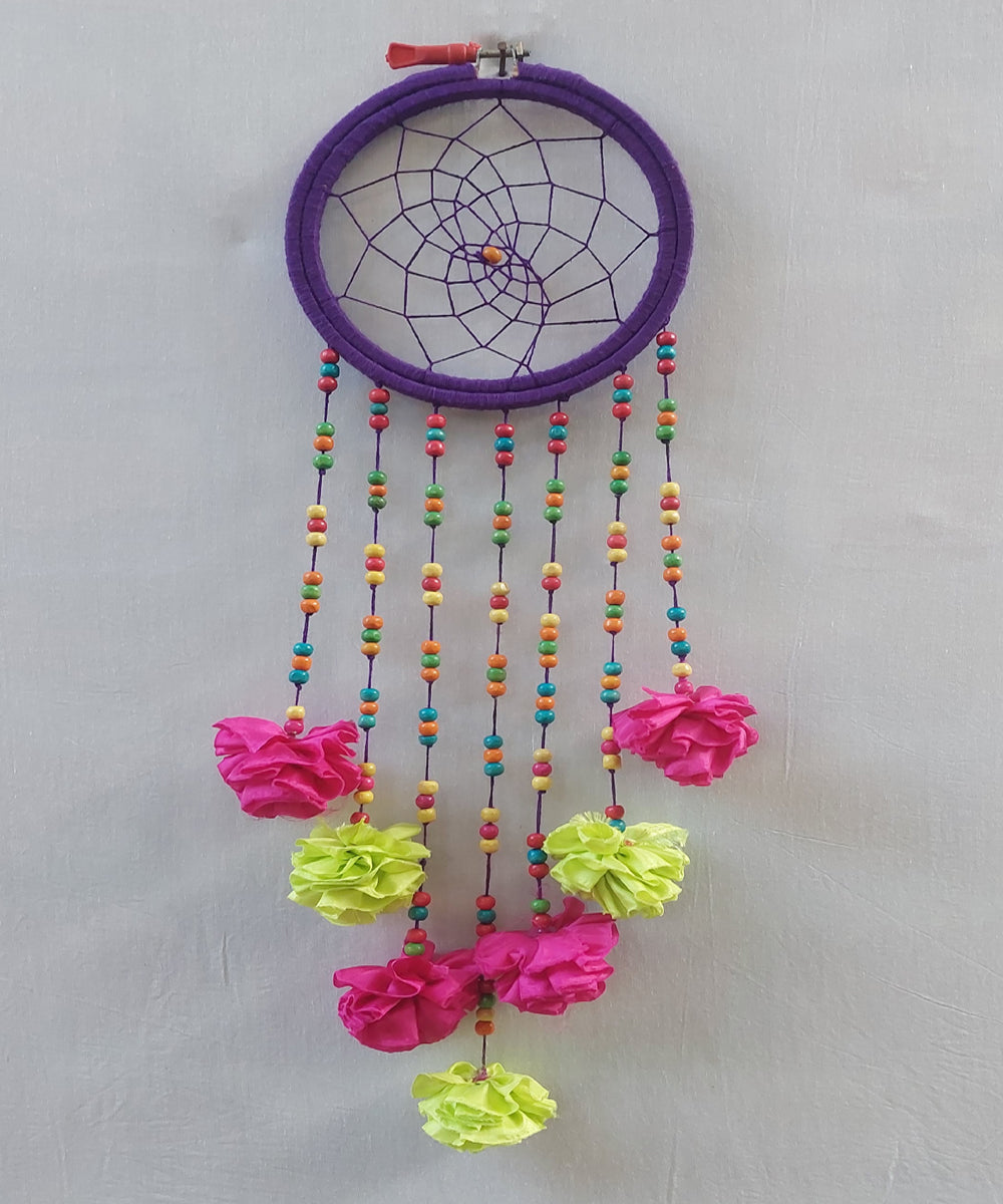Purple handcrafted wooden dream catcher