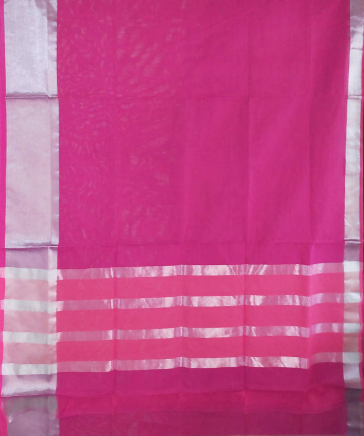 Pink hand woven cotton venkatagiri saree