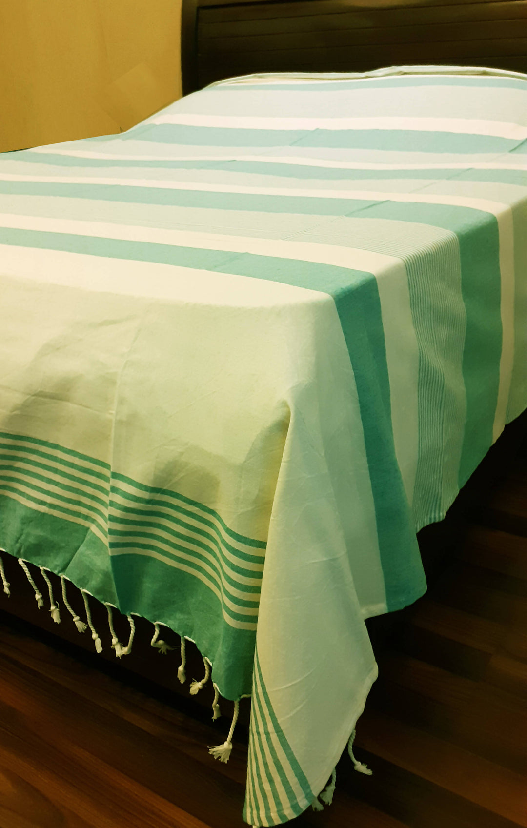 Multicolor handspun turkish cotton double bedcover