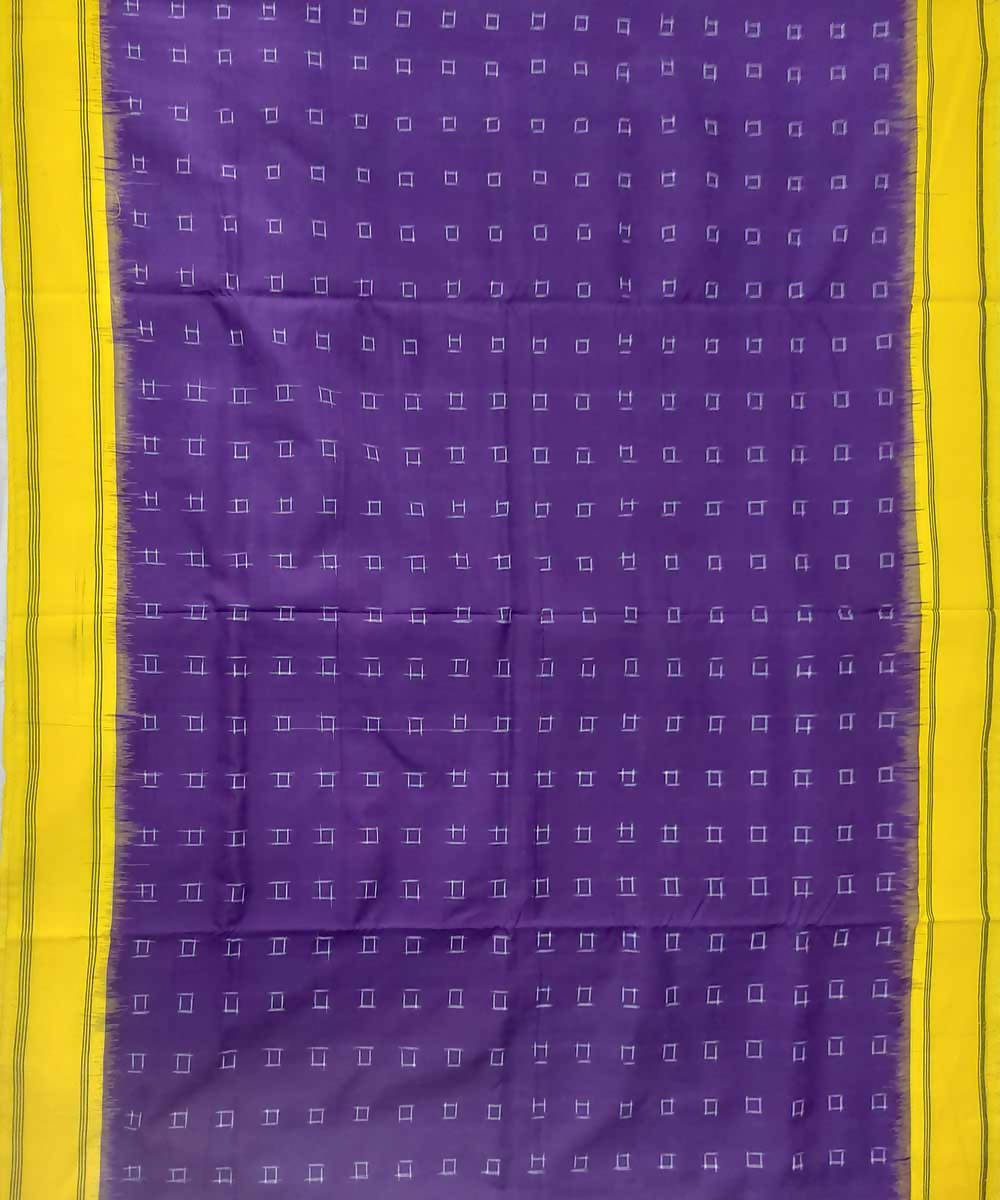 Purple handloom cotton ikat pochampally saree