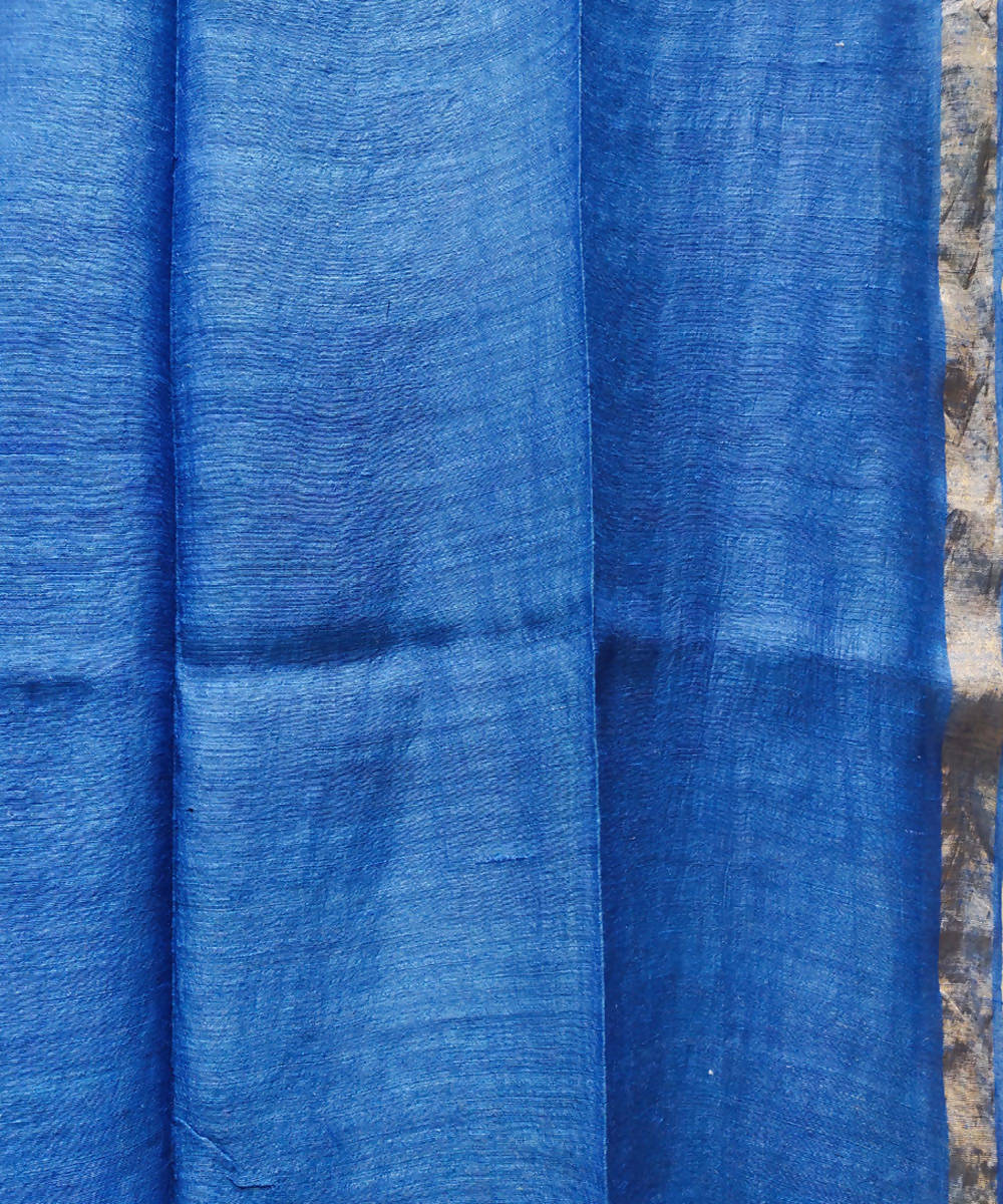 Blue handwoven silk saree