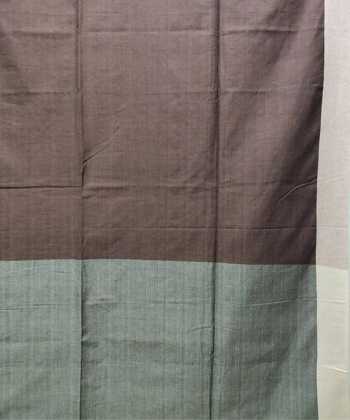Brown handloom handspun cotton saree