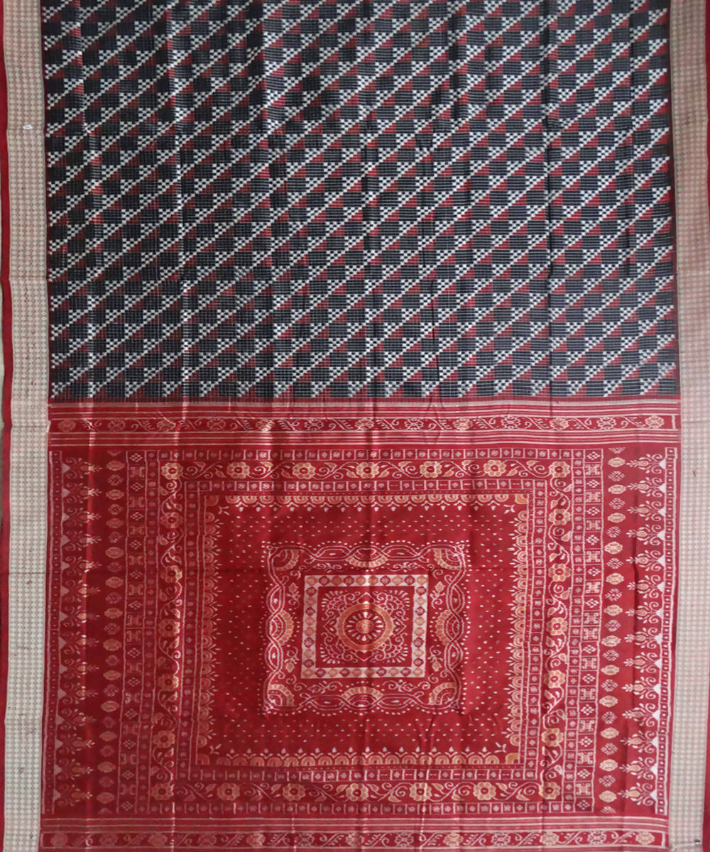 black Pasapalli handloom ikat silk saree