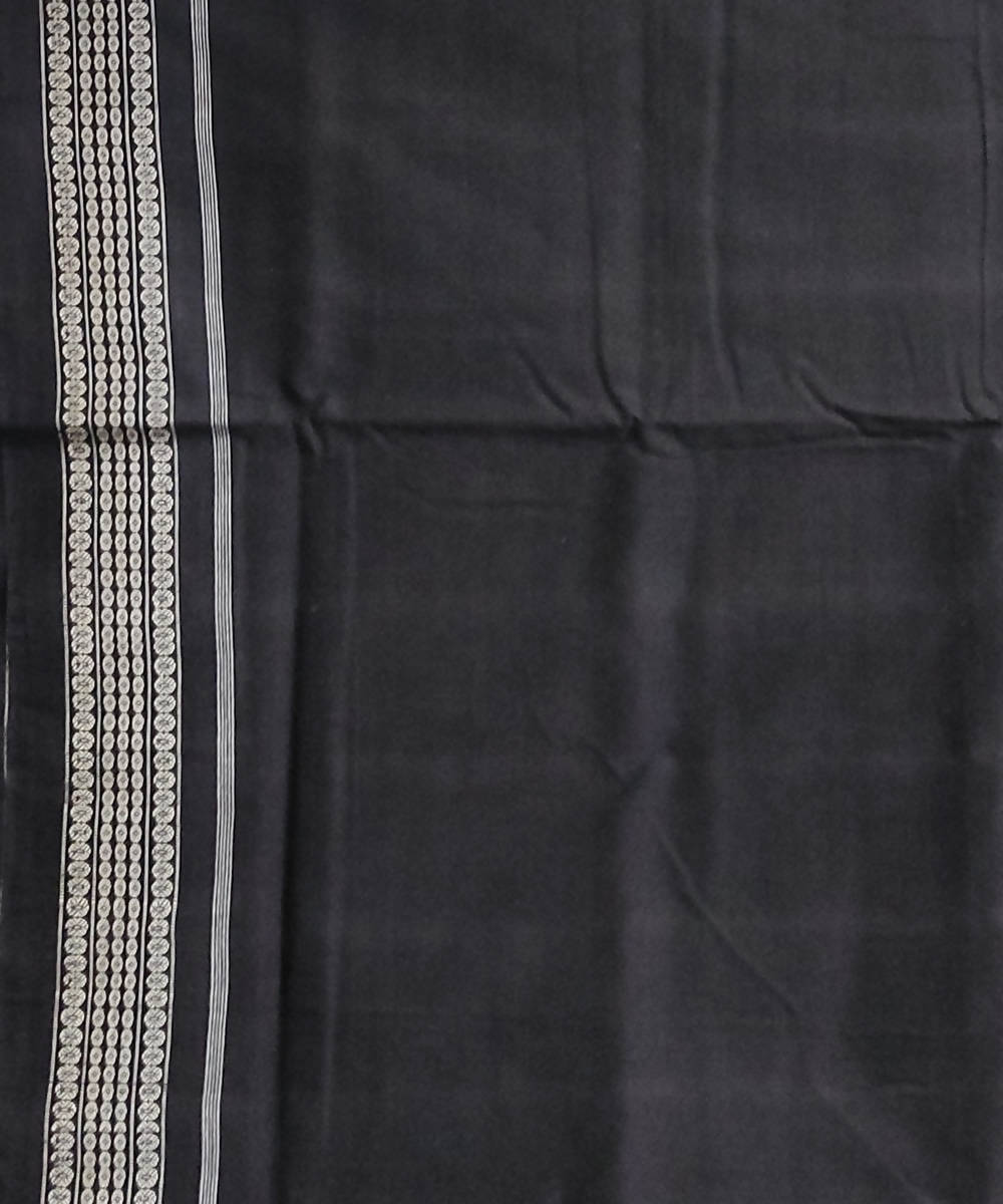 Dark green black cotton handwoven sambalpuri saree