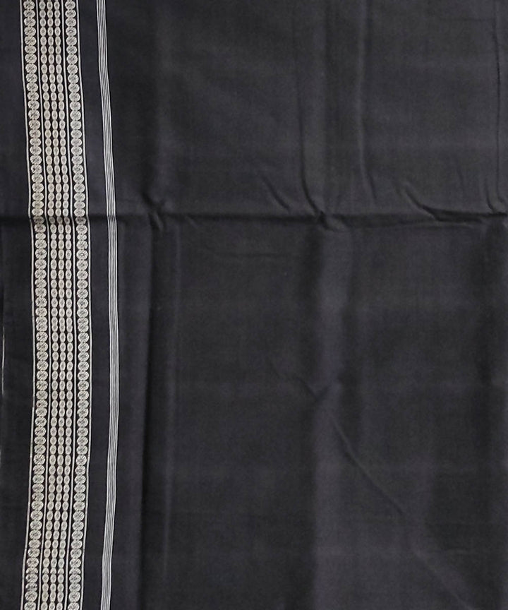 Dark green black cotton handwoven sambalpuri saree