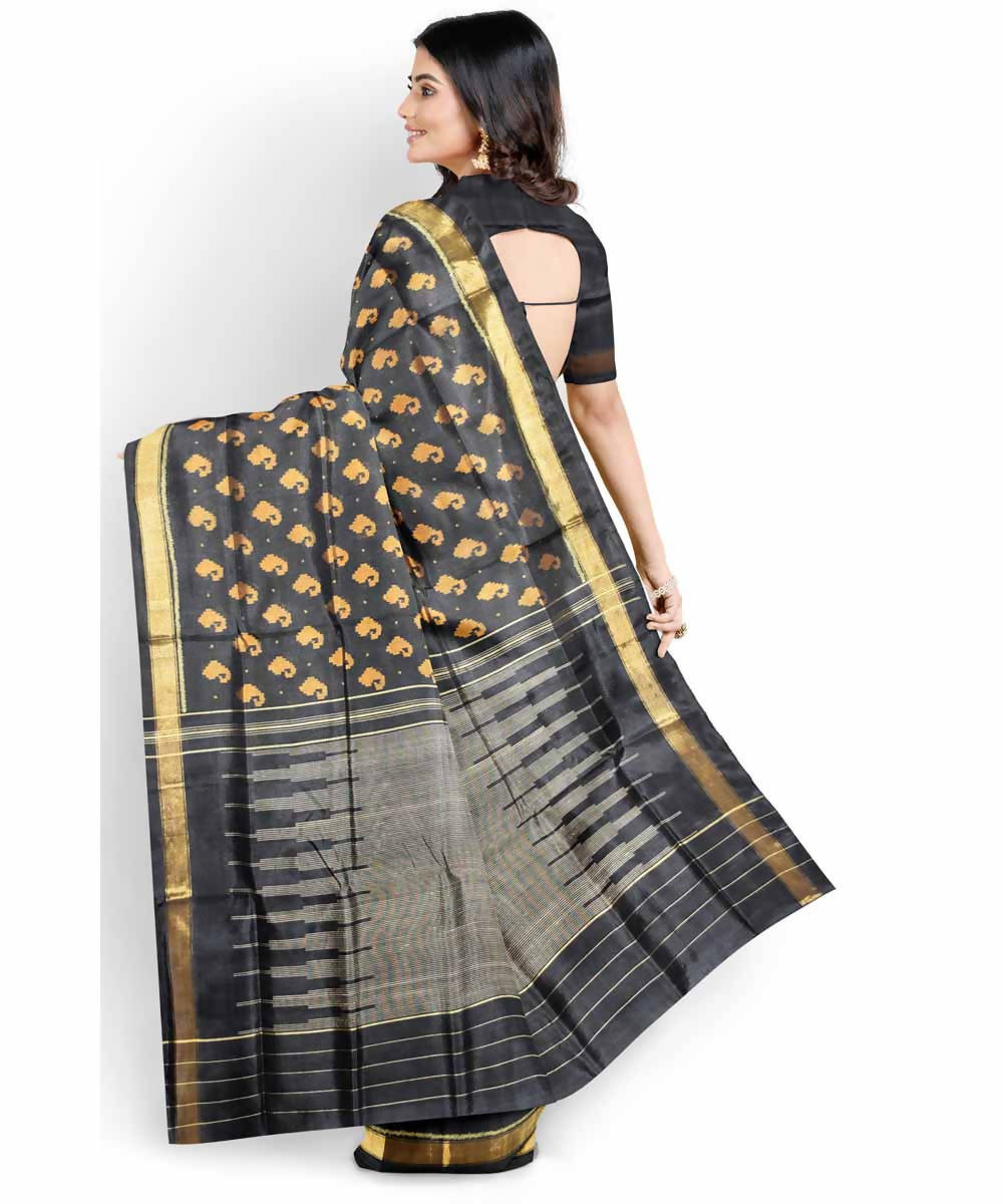 Black grey handloom patola silk saree