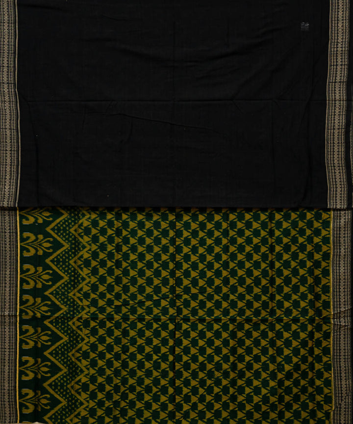 Calpoly pomona green mustard yellow handloom cotton sambalpuri saree