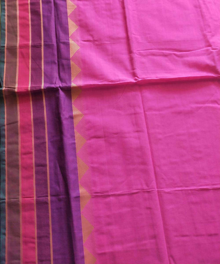 Venkatagiri light pink hand woven cotton saree
