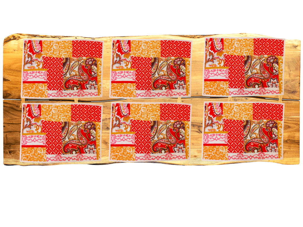 Patchwork quilted cotton table mats (Set of 6)