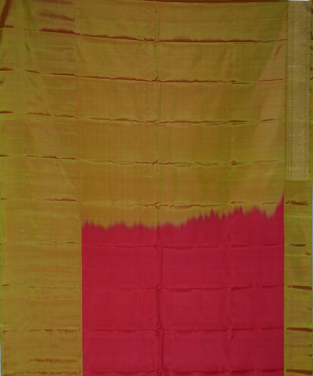 Red gold handwoven silk gadwal saree