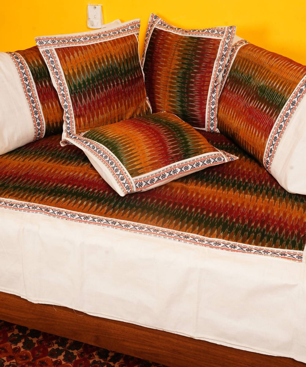 Multi Color Handloom Pochampally Diwan Set