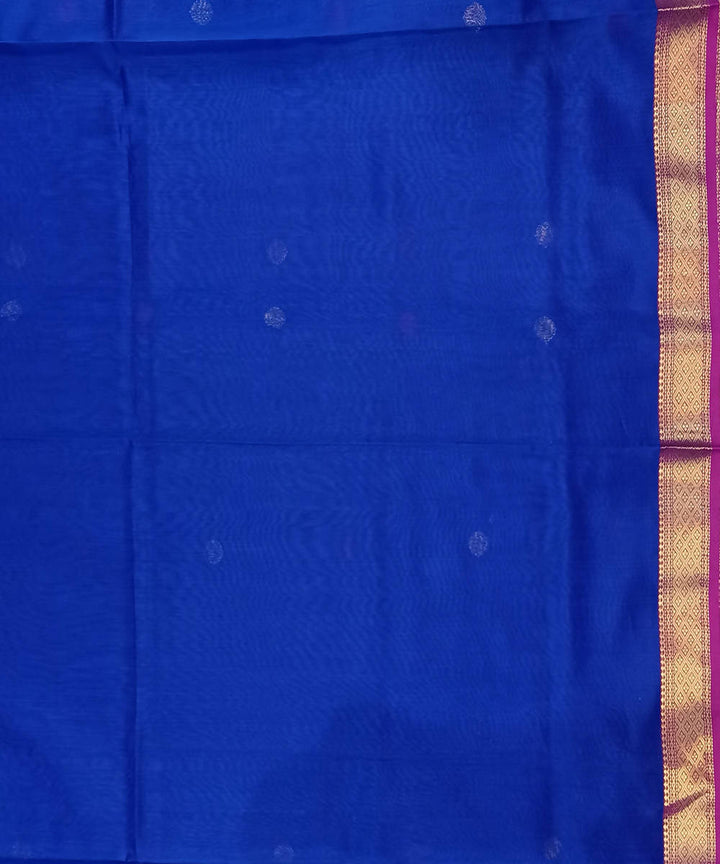 Maheshwari Royal Blue Handwoven Cotton Silk Saree