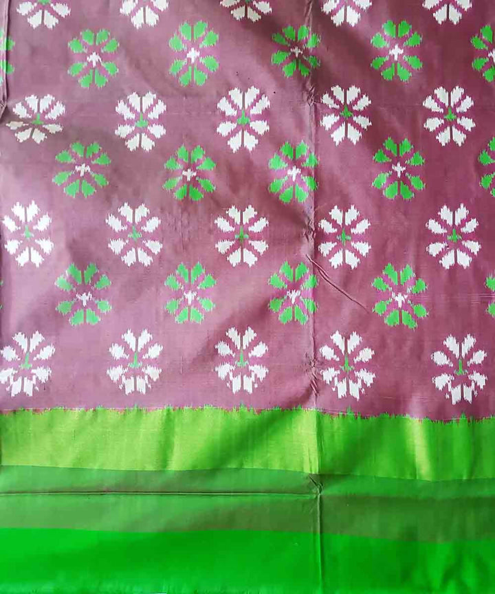 Pink with green handwoven ikkat silk pochampally saree