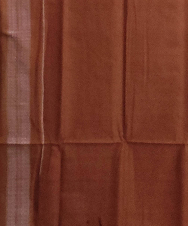 Maroon brown cotton handwoven sambalpuri saree