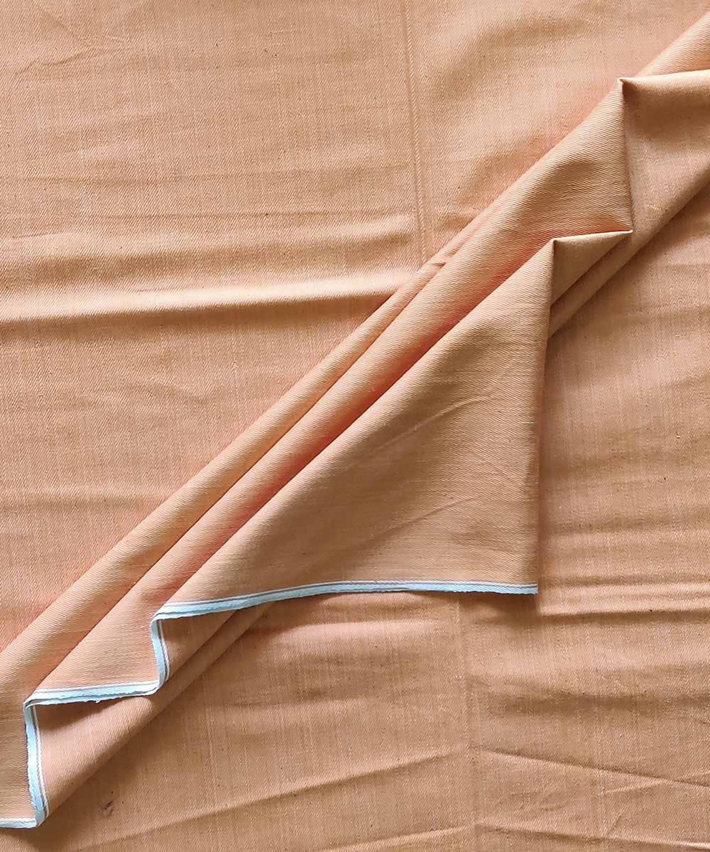 Beige handspun handwoven cotton thick material fabric