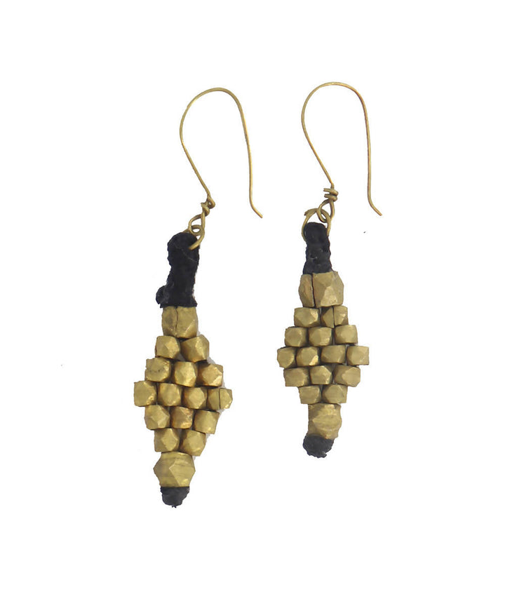 handcrafted dhokra brass bead earrings