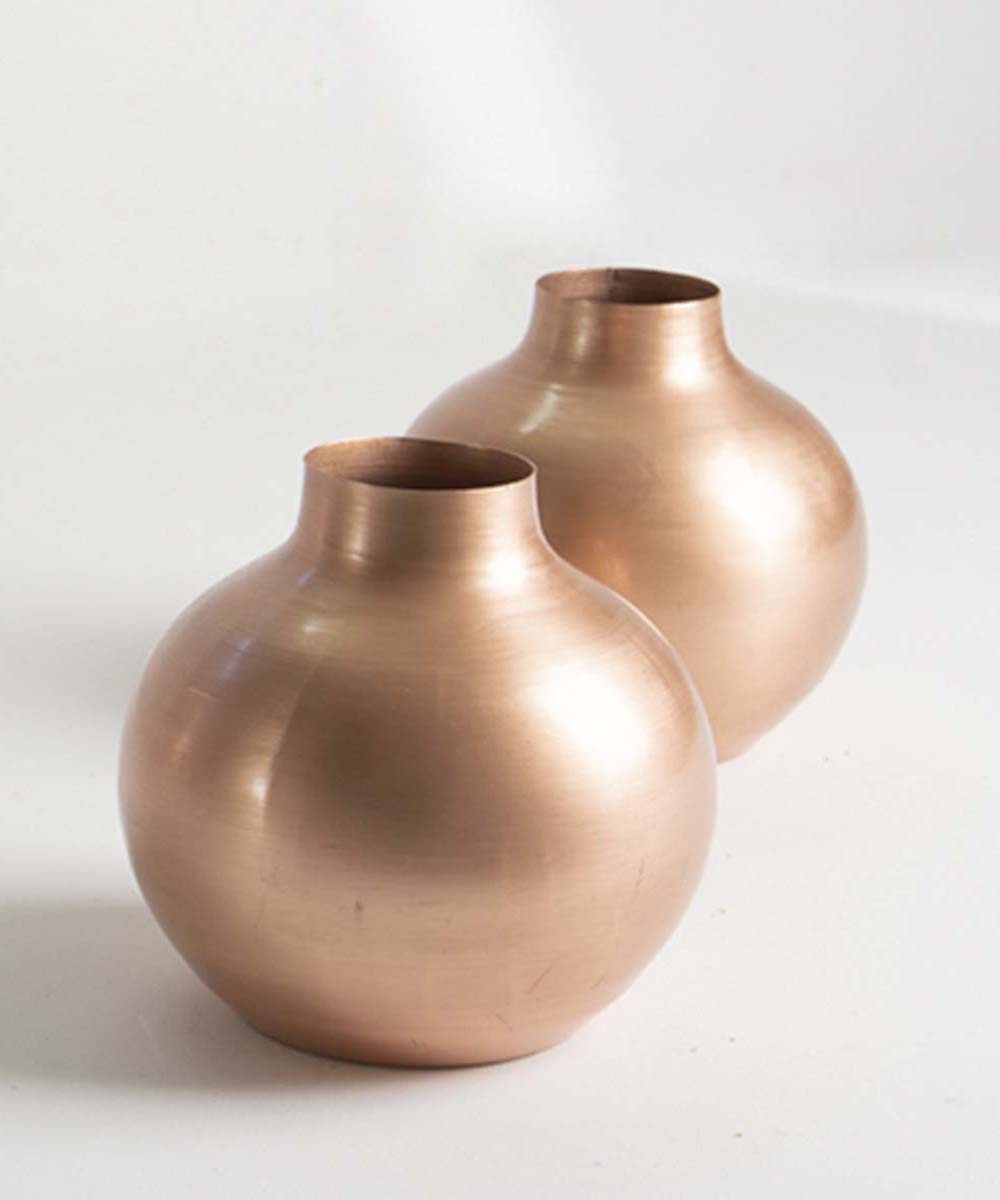 Handmade copper rose gold vase