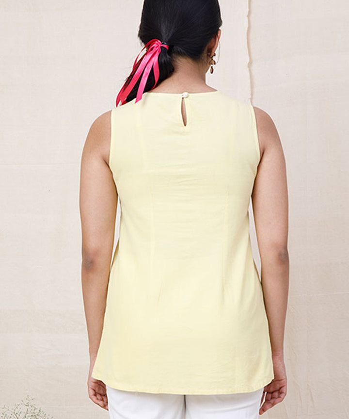 Yellow handcrafted cotton top