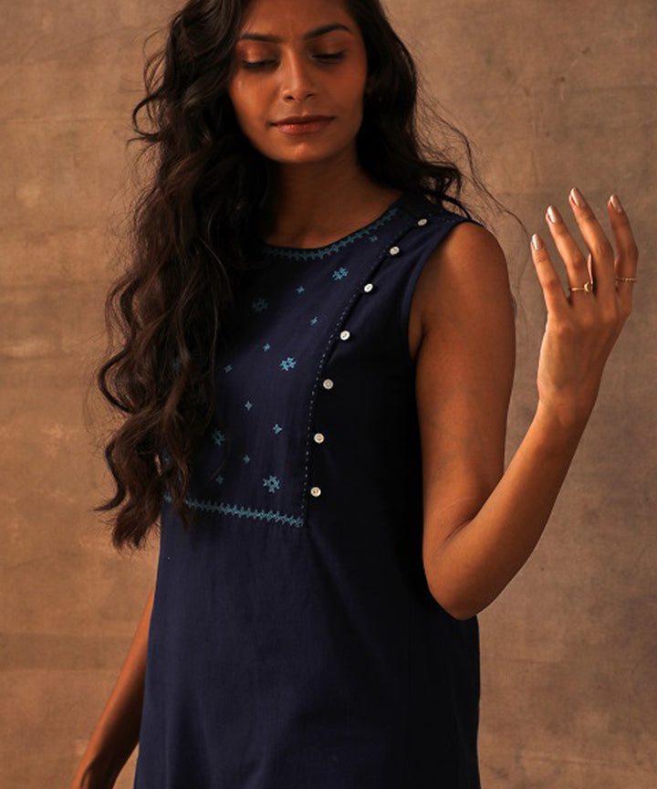 Rangsutra liana indigo sleeveless kurta