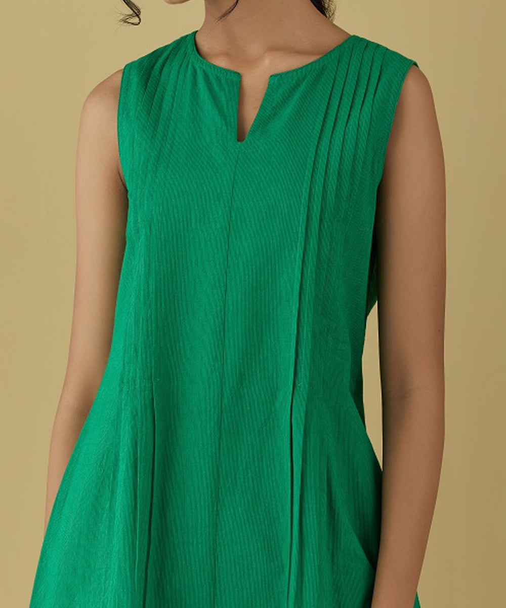 Rangsutra rené green striped sleeveless kurta