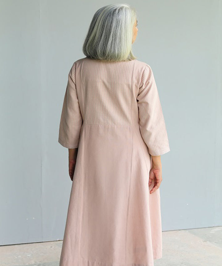 Rangsutra nilofer pink handwoven kurta with stripes