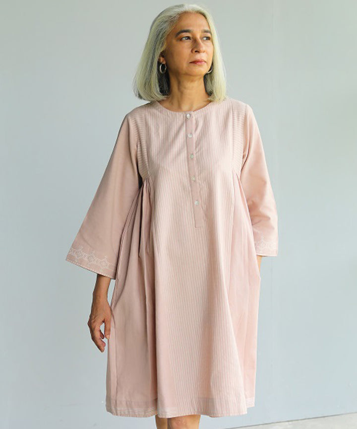 Rangsutra nilofer pink handwoven short dress