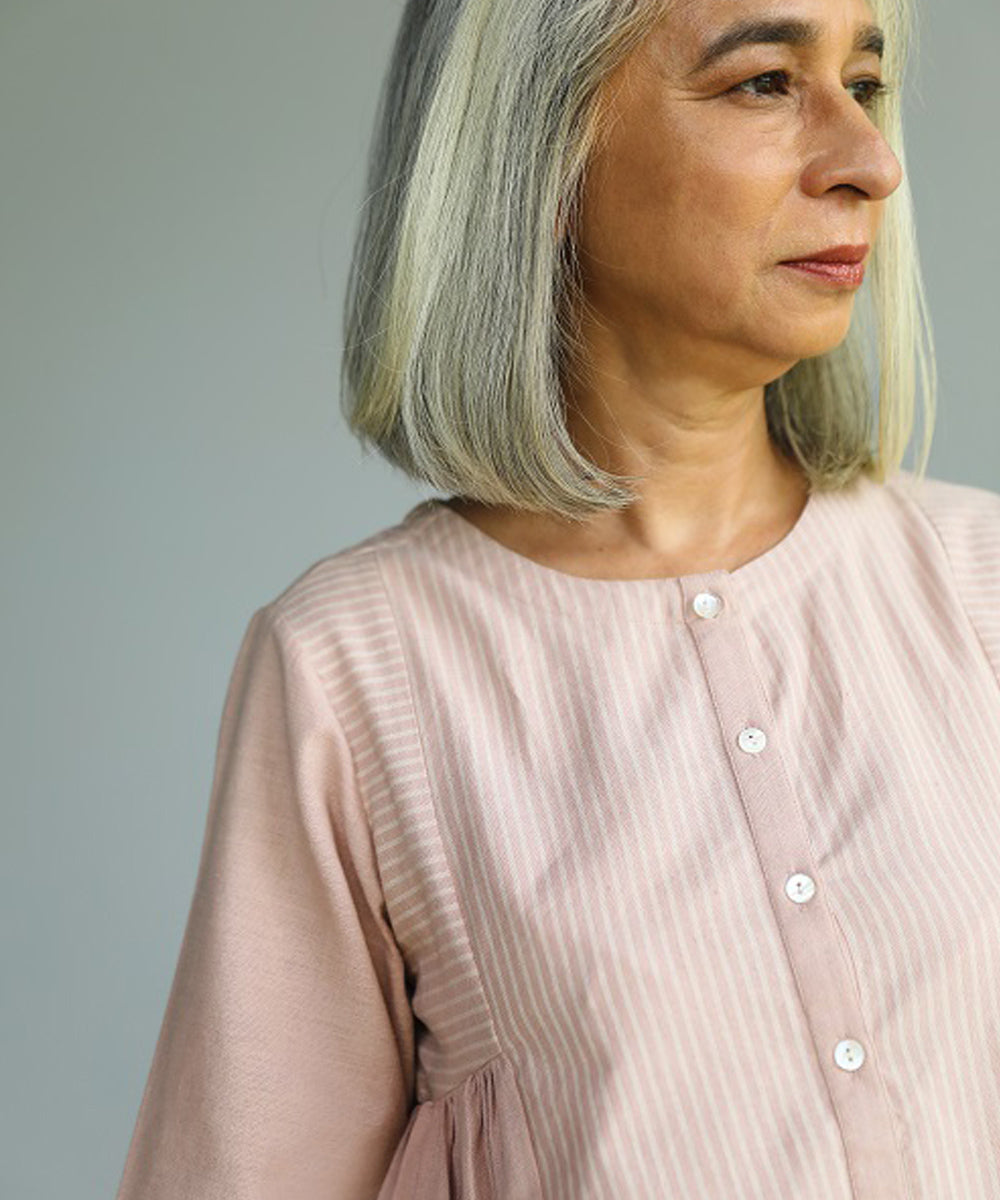 Rangsutra nilofer pink handwoven short dress