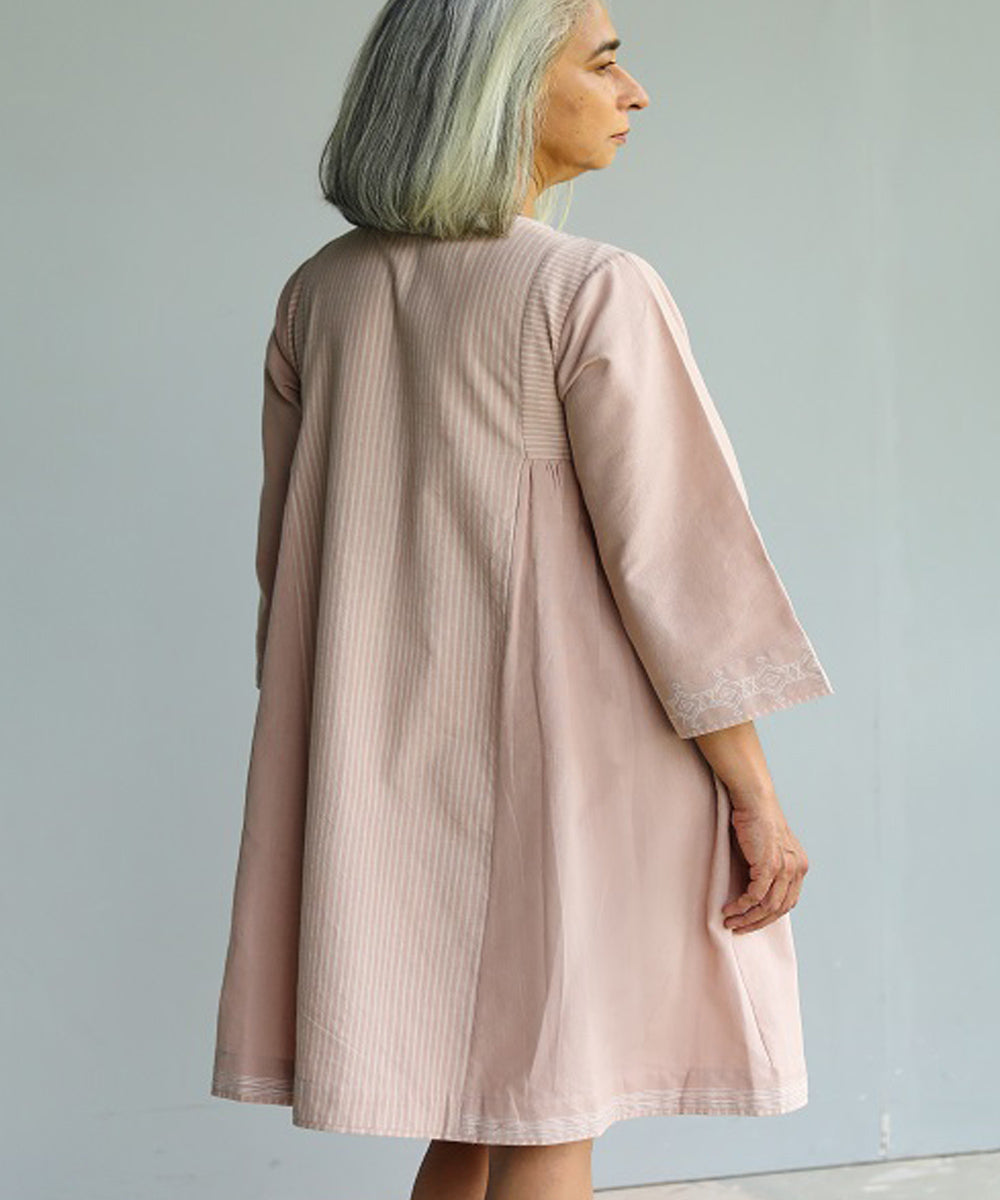 Rangsutra nilofer pink handwoven short dress