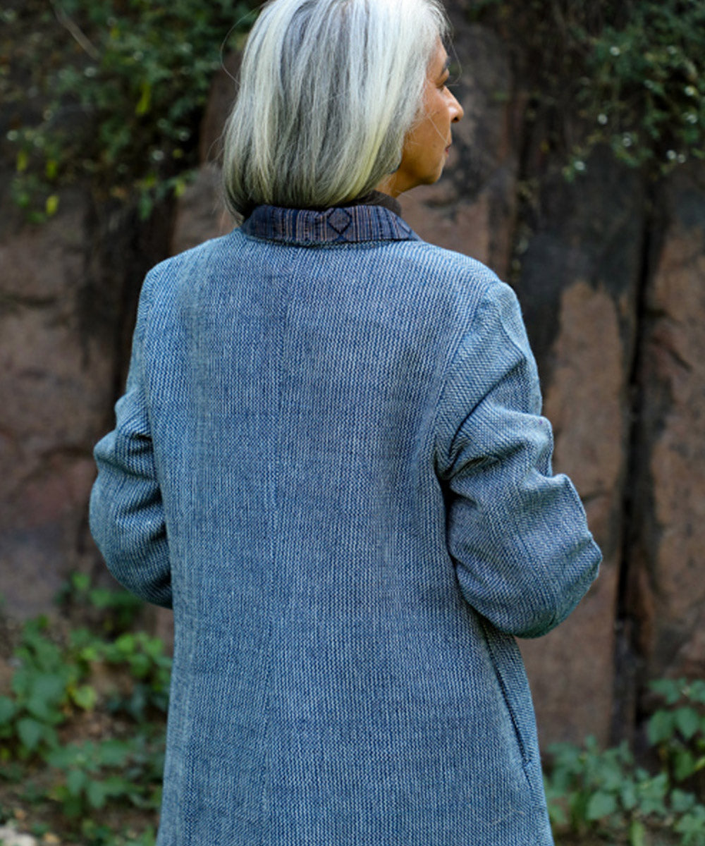 Rangsutra raika indigo desi/native wool long jacket