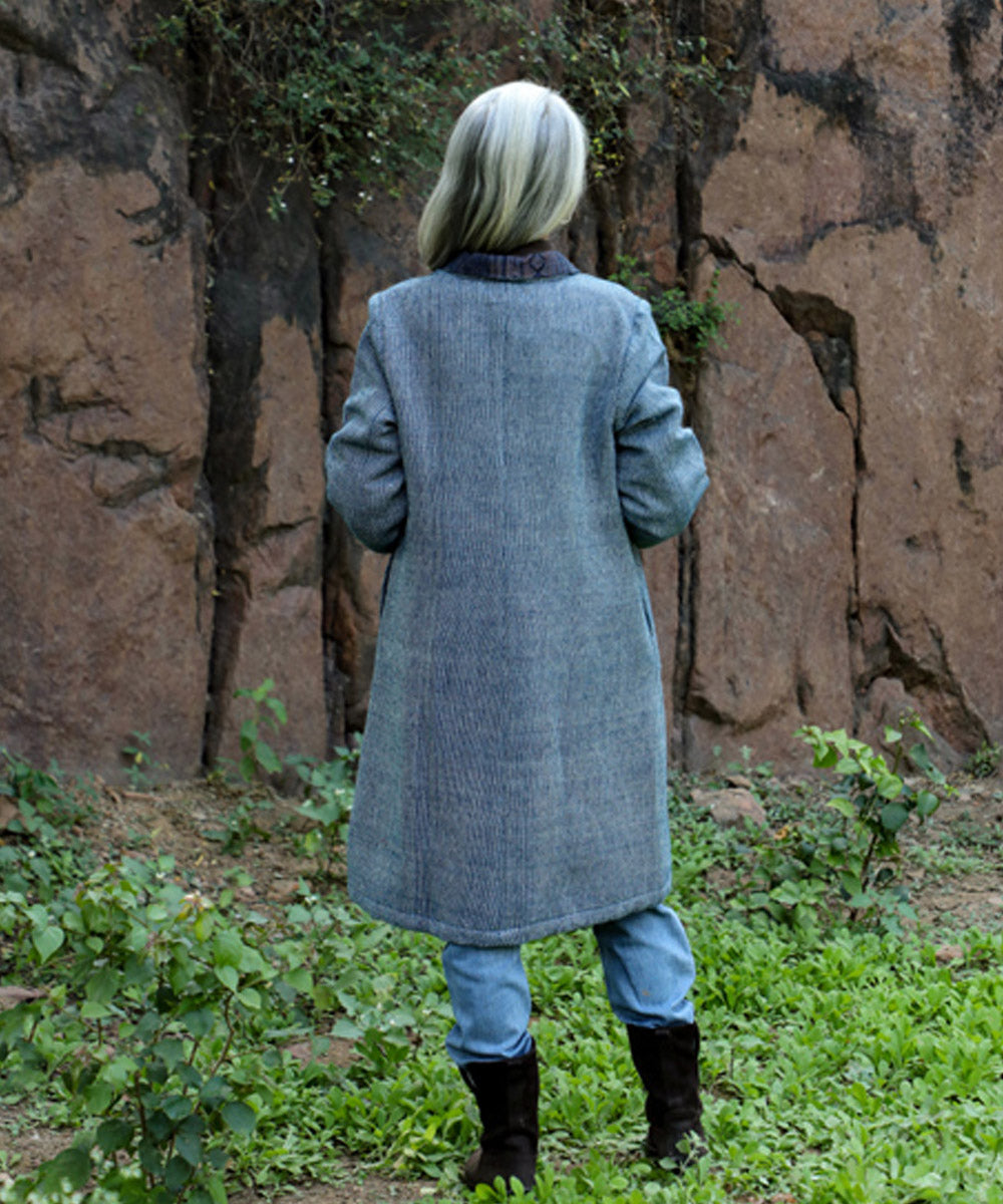 Rangsutra raika indigo desi/native wool long jacket