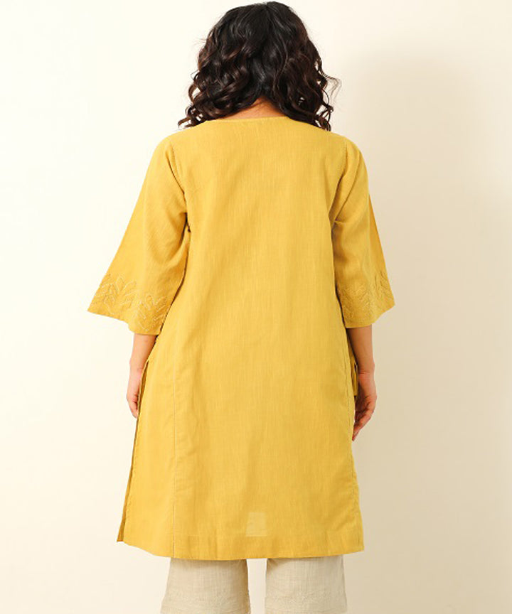 Rangsutra zeinab applique mustard classic kalidar kurta