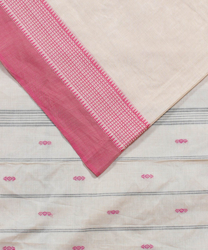 Peach cotton handloom venkatagiri saree
