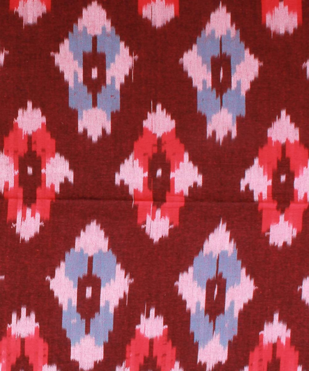 Maroon Handloom Pochampally Cotton Bedsheet