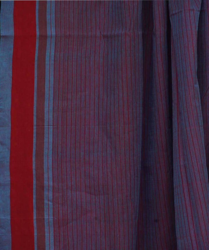 Blue Brown red double shade Cotton Handwoven mangalagiri saree