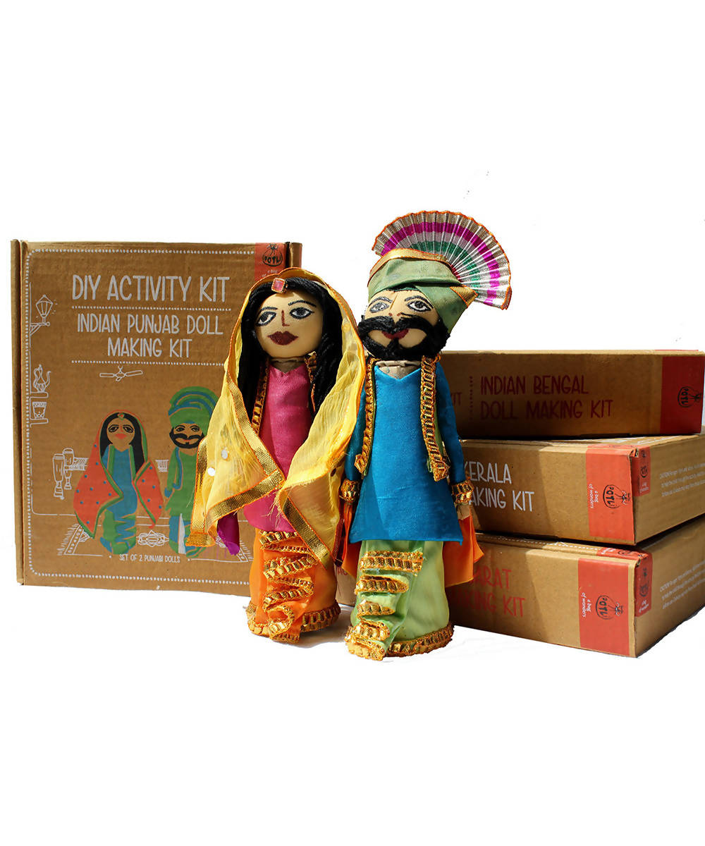 DIY Toys Indian Doll Making Craft Kit (Costumes of Punjab) Set of 2