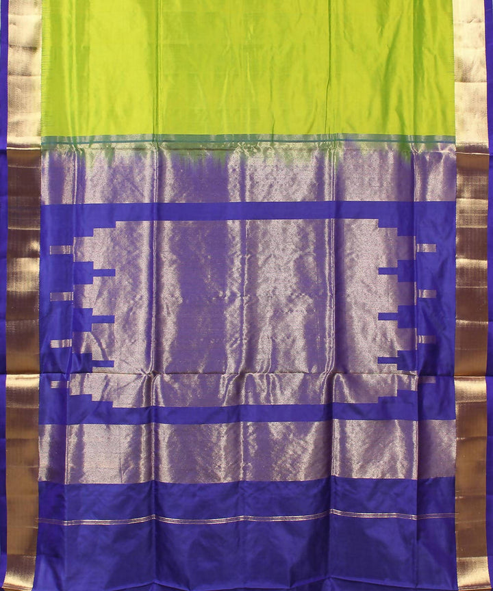 lime green and purple karnataka handwoven silk saree