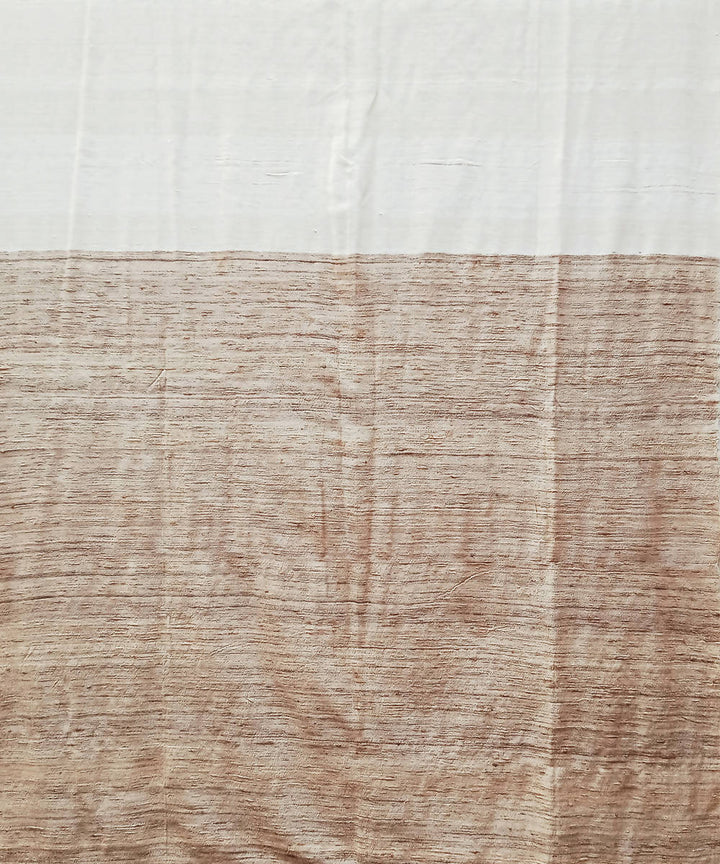 Beige handwoven cotton silk saree