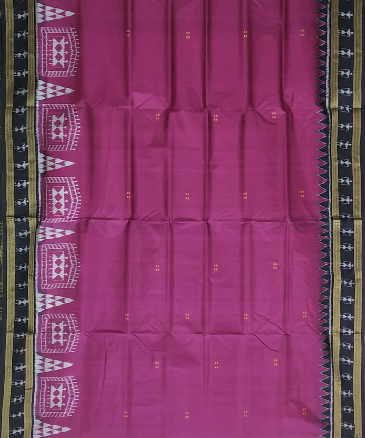 Boysenberry handwoven silk khandua saree