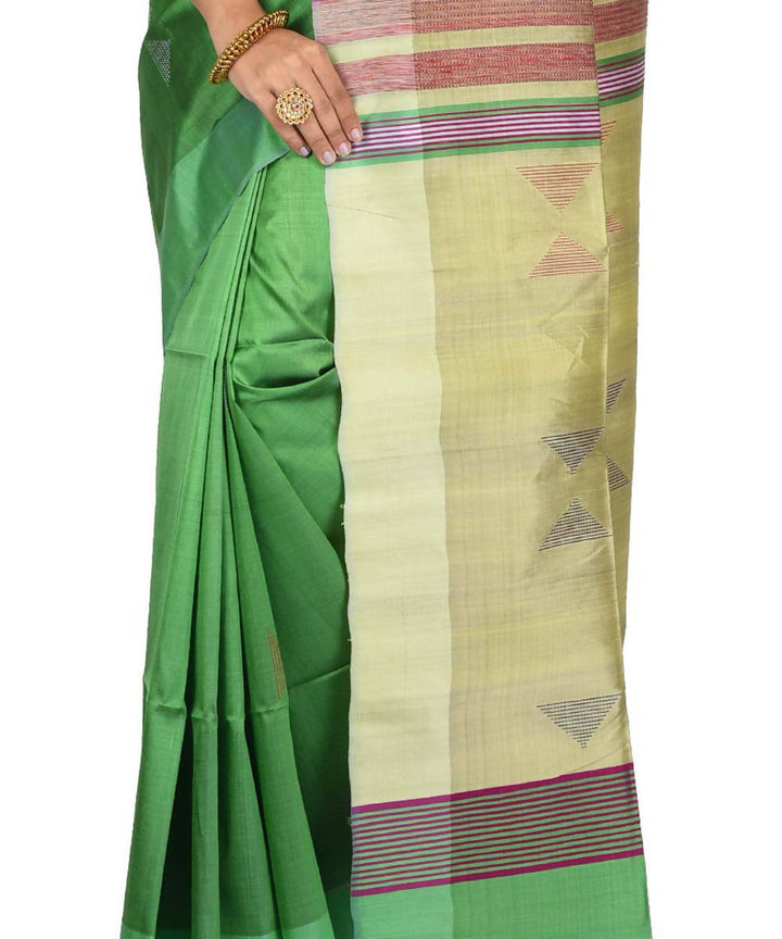 Light Green Bengal handwoven silk saree