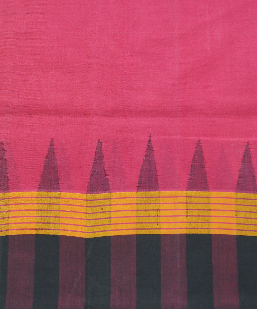 Salem Handloom Cotton Saree in Pink and Black