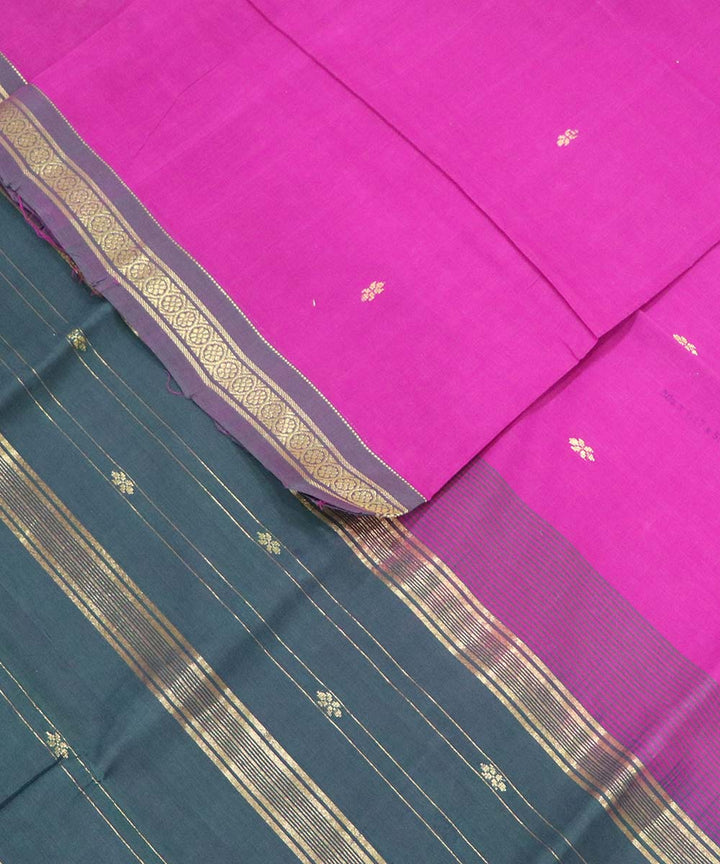 Pink cotton handloom bandar saree