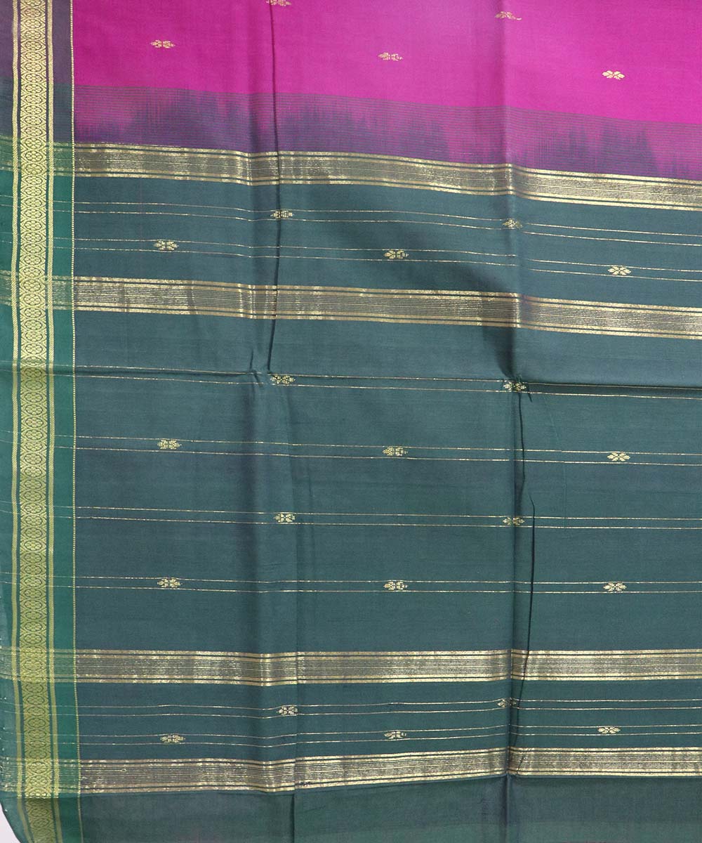 Pink cotton handloom bandar saree