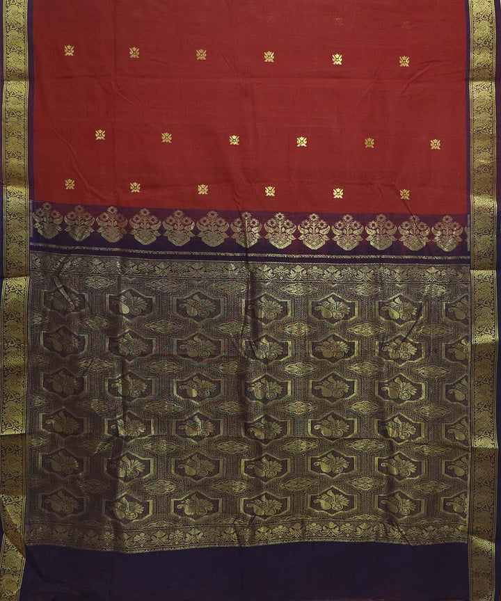Red handloom cotton bandar saree