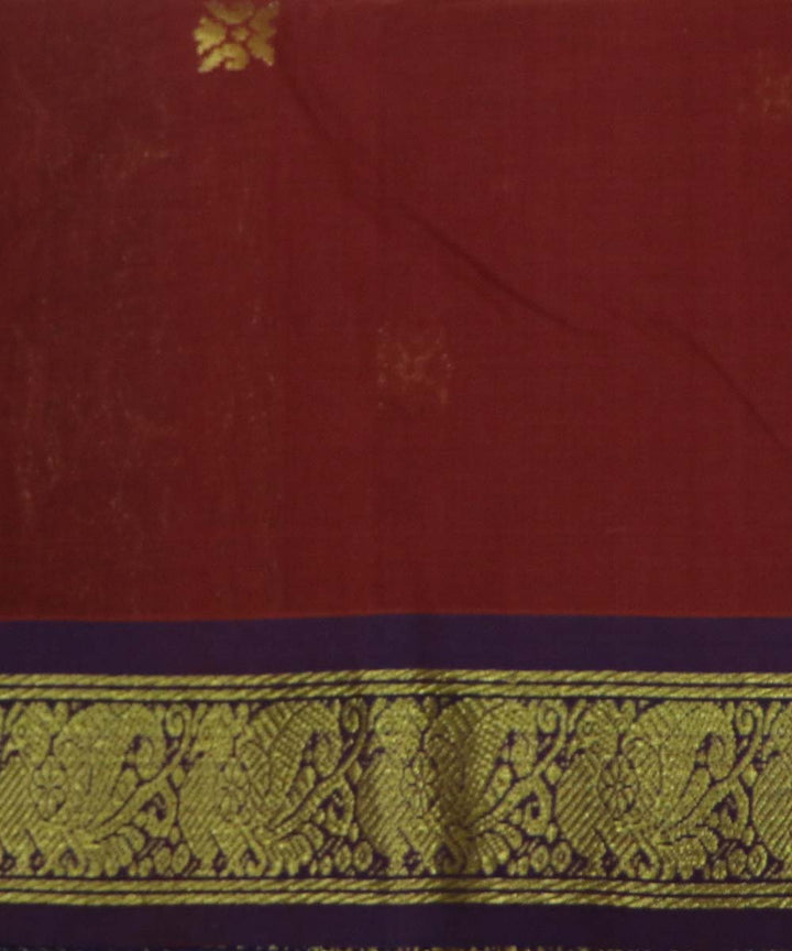 Red handloom cotton bandar saree