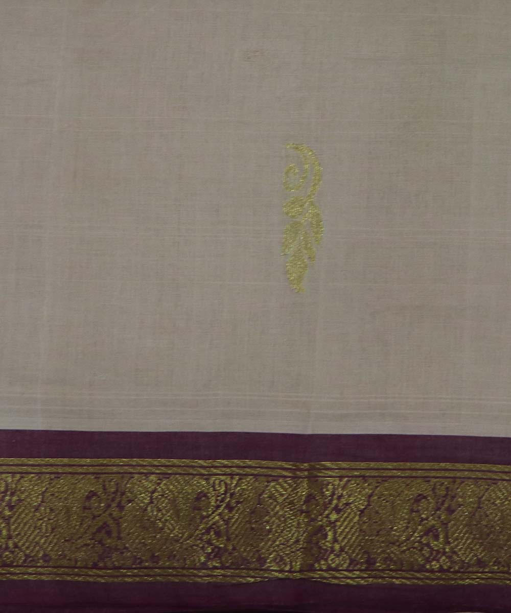 Tan handloom cotton bandar saree