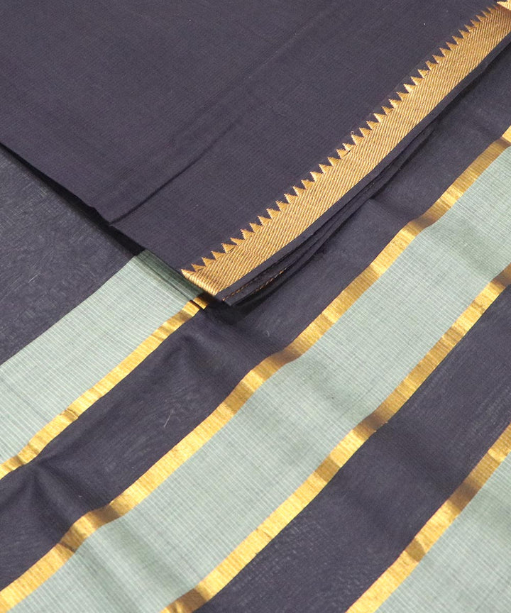 Black handloom cotton mangalagiri saree