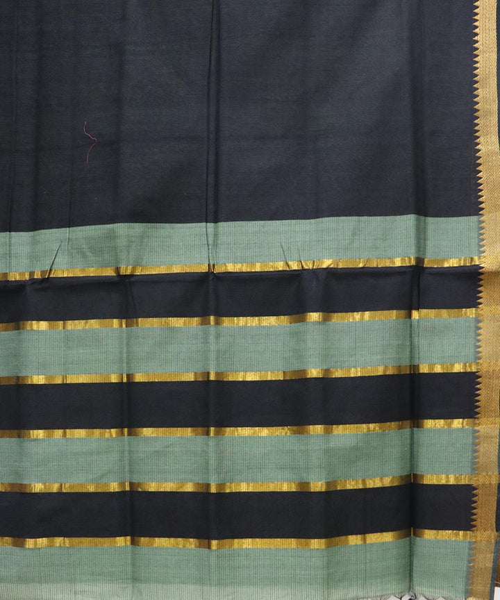 Black handloom cotton mangalagiri saree