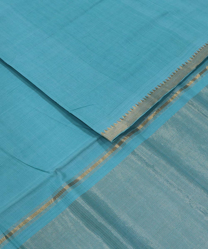 Sea green handloom cotton mangalagiri saree